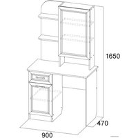 Туалетный столик с зеркалом SV-Мебель ВМ-17 ФР-10035548 155182 (сосна карелия)