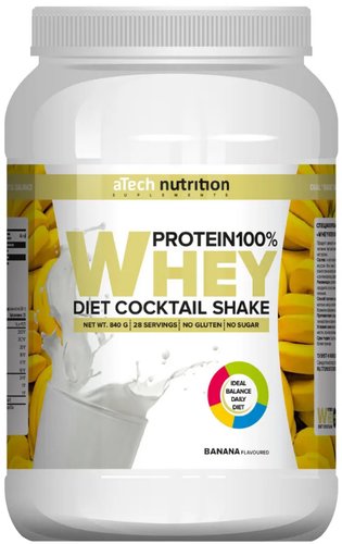 Протеин сывороточный (концентрат) Atech Nutrition Whey Protein 100% (840г, банан)