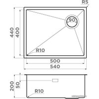 Кухонная мойка Omoikiri Taki 54-U/IF Side SF GB (графит)