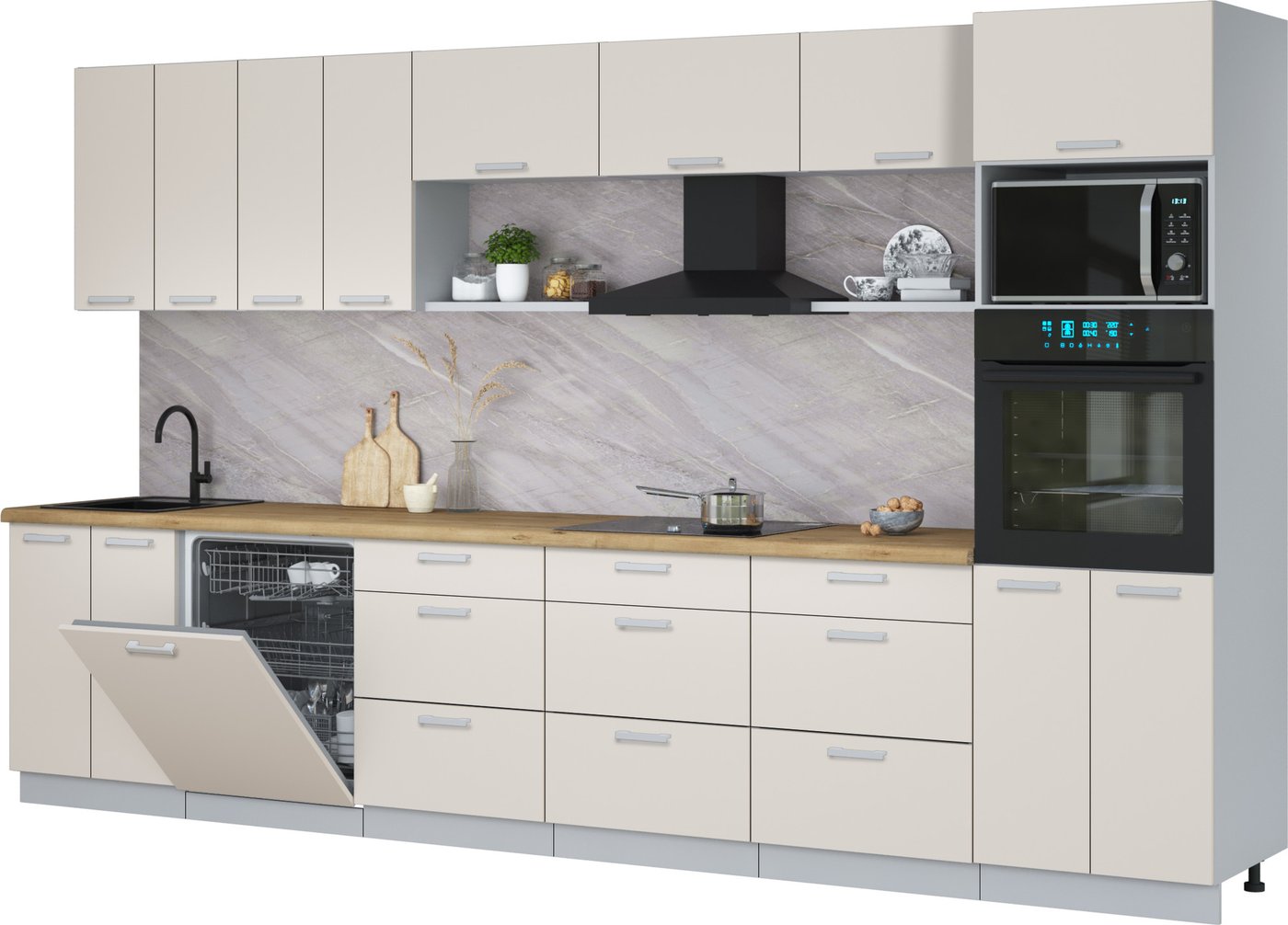 

Готовая кухня Интерлиния Мила Лайт 3.6-ПМ1-2 (персидский жемчуг/персидский жемчуг/дуб бунратти)