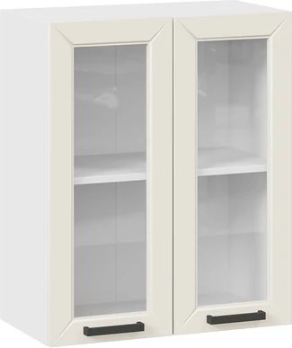 

Шкаф навесной Трия Лорас 1ВВ6С с двумя дверьми (белый/холст брюле)