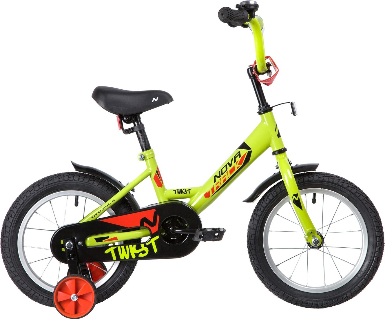 

Детский велосипед Novatrack Twist New 14 141TWIST.GN20 (зеленый/черный)