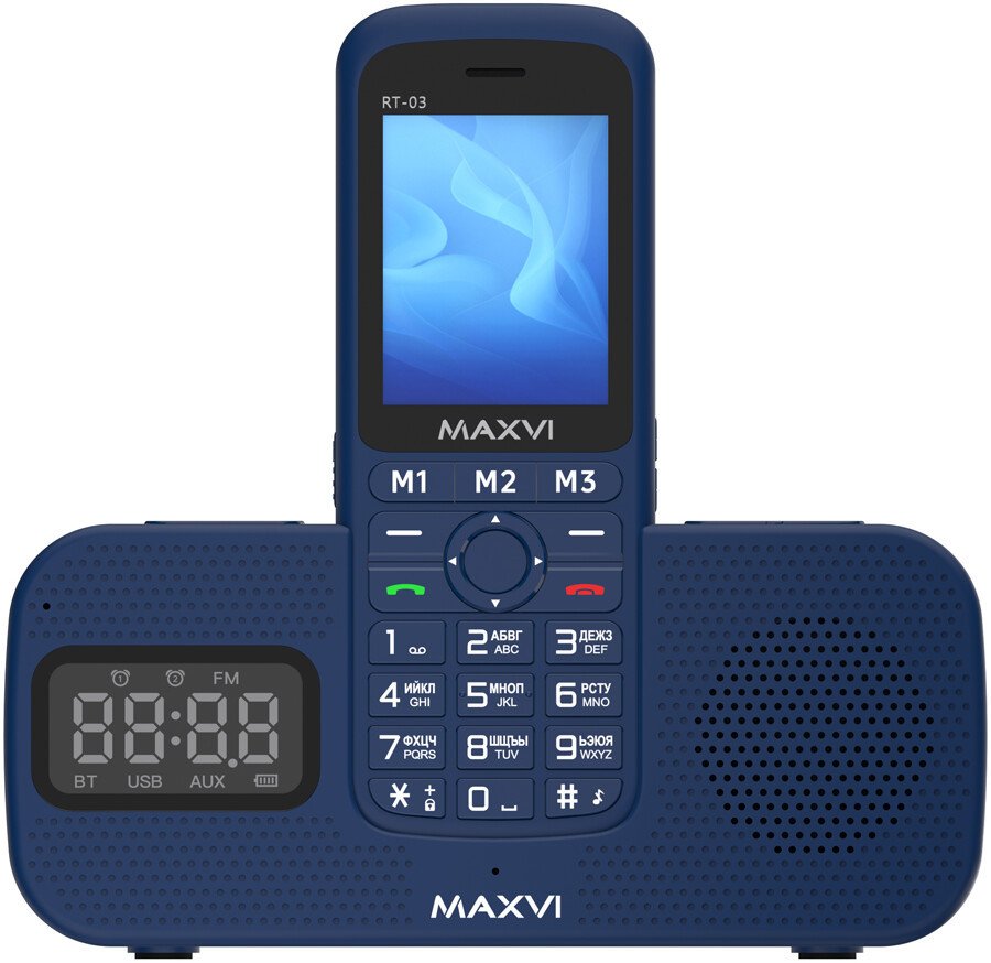 Кнопочный телефон Maxvi RT-03 (синий)
