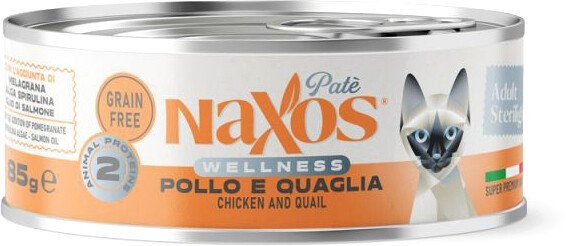 

Консервированный корм для кошек Naxos Adult курица/перепелка 85 г