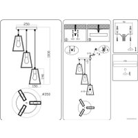 Подвесная люстра Ambrella light Traditional TR80499/3 BK/LW