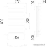 Полотенцесушитель TERMINUS Классик П8 500x800 бп 500 (хром)