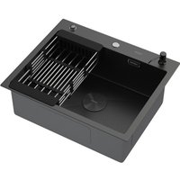 Кухонная мойка ARFEKA ECO AR мойка 600*500 POP-UP, коландер, дозатор BLACK DECOR