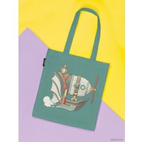 Сумка шоппер JoyArty Интересный дирижабль ткань под лен bsh_51438