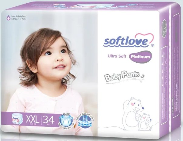 

Трусики-подгузники Softlove Platinum XXL34 15+ кг (34 шт)