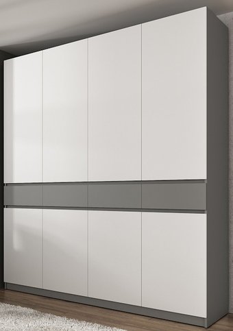 Шкаф распашной ЭлиГард Locarno 4 (дымчатый алмаз/белый)