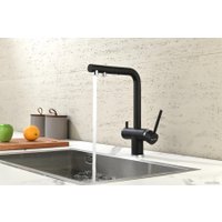 Смеситель Paulmark Serpentine Se213222-GM (черный/вороненая сталь)