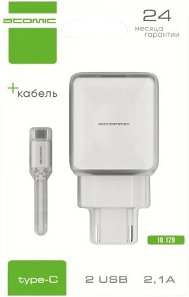 

Сетевое зарядное Atomic U500 USB Type-C (белый)