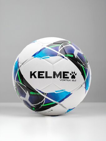 Футбольный мяч Kelme Leather Football 8101QU5001-113 (размер 4, белый/голубой)