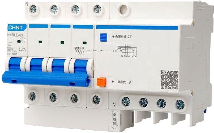 

Дифференциальный автомат Chint NXBLE-63 4P C40 30мА AC 6кА (R) 982161