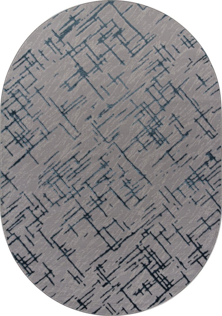 Ковер для жилой комнаты Merinos Liman F164-OVAL-GRAY-D.BLUE (2x2.9)