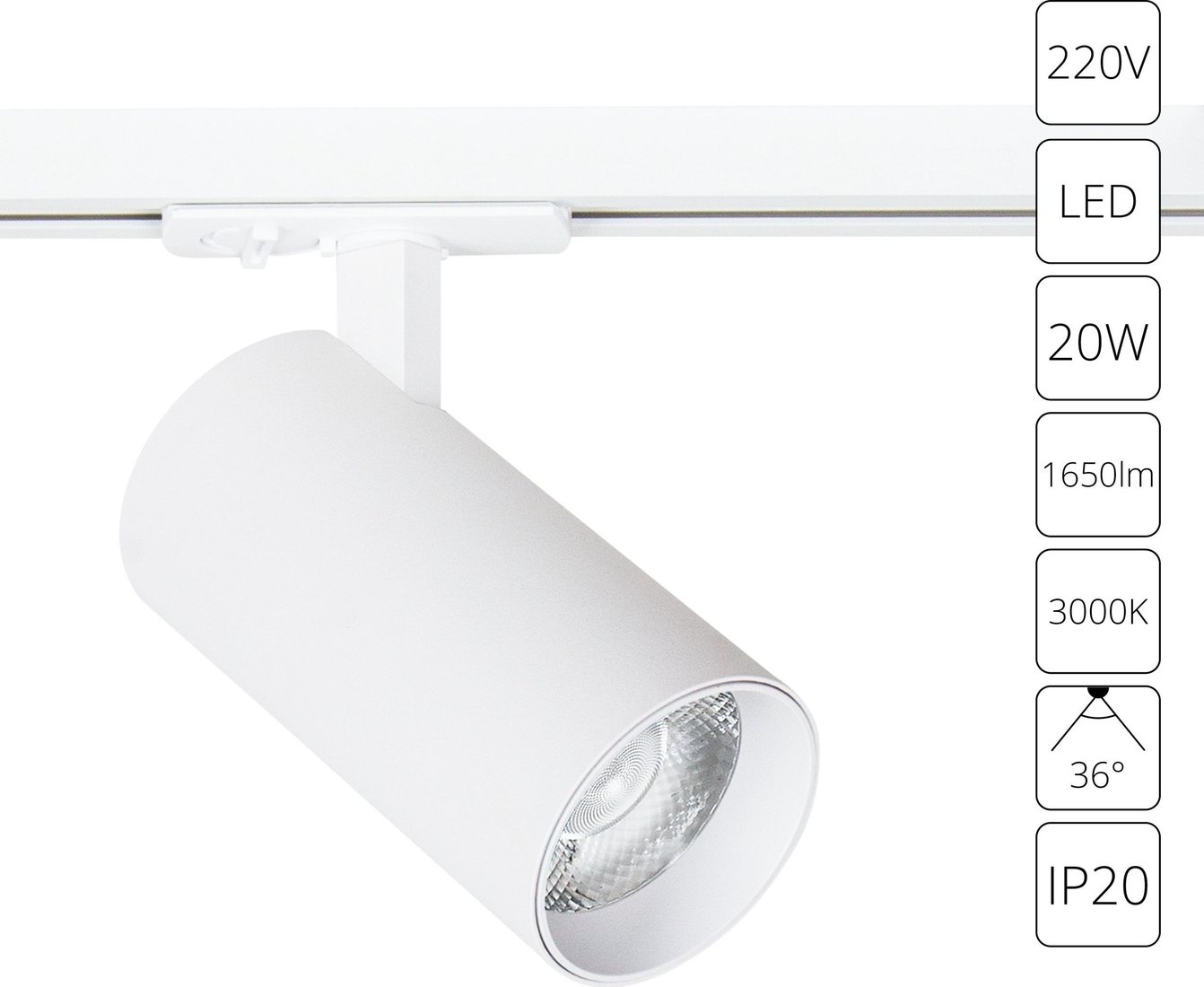 

Трековый светильник Arte Lamp Bene A1937PL-1WH