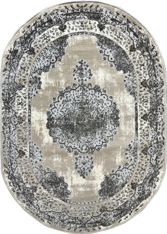 

Ковер для жилой комнаты Bossan Rome D074A-GRI-BEJ-OVAL (2x2.9)