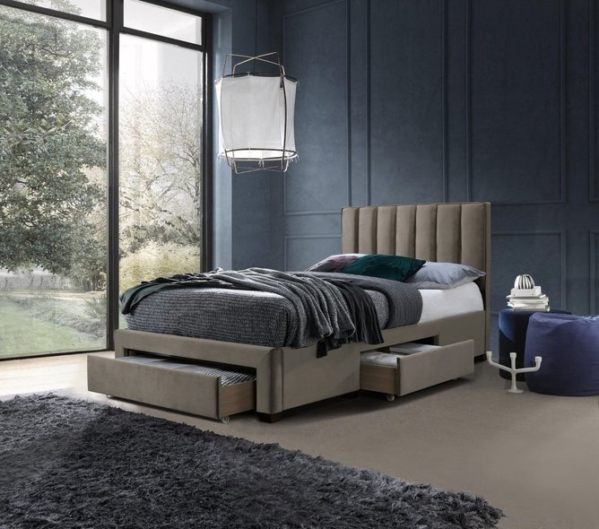 Кровать Halmar Grace Velvet 120/200 (бежевый)