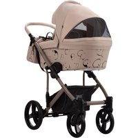 Универсальная коляска BEBETTO Magnum Light SE Pro (2 в 1, 01 светло-бежевая кожа кожа/бежевая рама)