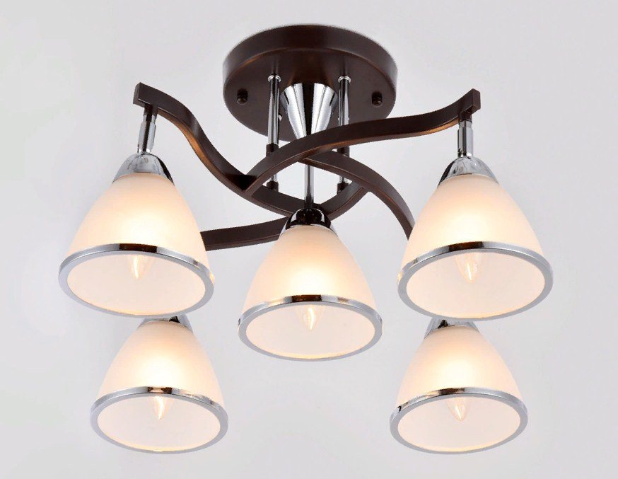 

Люстра средней высоты Ambrella light TR3113/5 DCF/CH (темный кофе/хром)