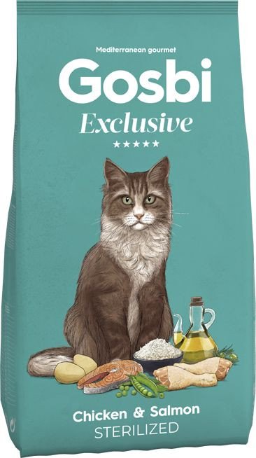 Сухой корм для кошек Gosbi Exclusive cat chicken& salmon strilized 6 кг