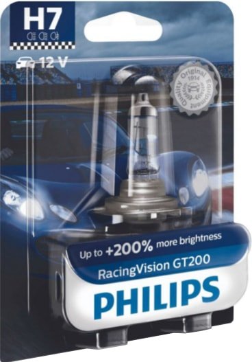 

Галогенная лампа Philips H7 RacingVision GT200 1шт