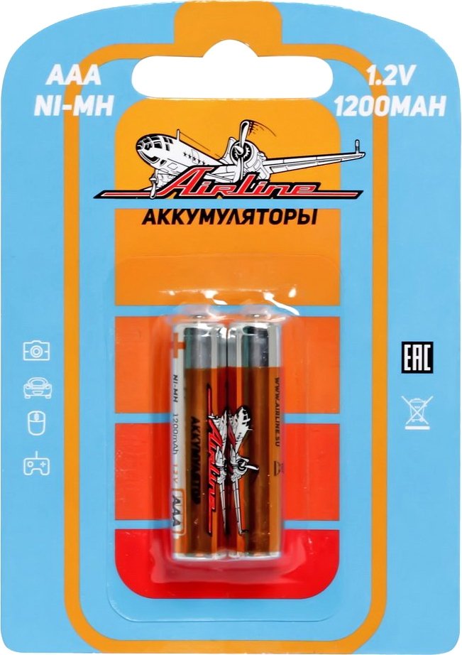 

Аккумулятор Airline AAA 1200mAh 2 шт. AAA-12-02