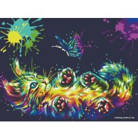 Картина по номерам Три совы Игра в неоне КК_44029