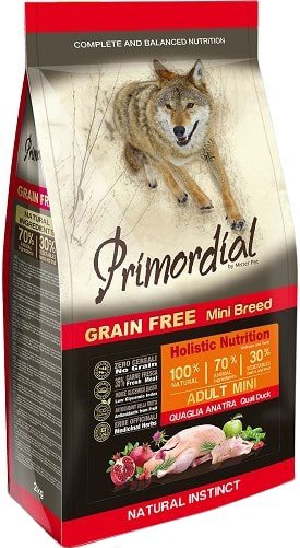 

Сухой корм для собак Primordial GF Dog Mini Adult Quail & Duck 2 кг