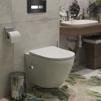 Унитаз подвесной Roxen Antares Bidet в комплекте с инсталляцией StounFix Dual Fresh 6 в 1 963184 (кнопка: черное стекло)