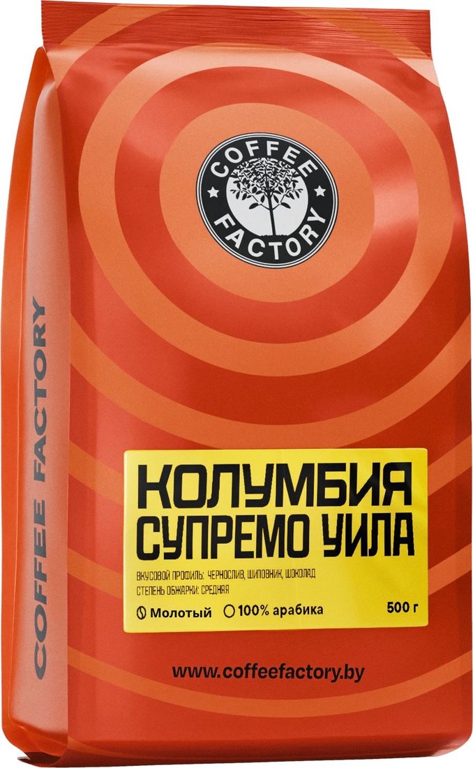 

Кофе Coffee Factory Craft Колумбия Супремо Уила молотый 500 г