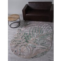 Ковер для жилой комнаты Merinos Liman F479-OVAL-GRAY-GREEN (1.6х3)