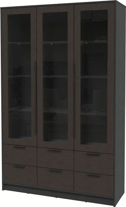 

Шкаф-витрина Интерлиния Концепт КТ-ШВ3 Глосс (антрацит/дуб английский)