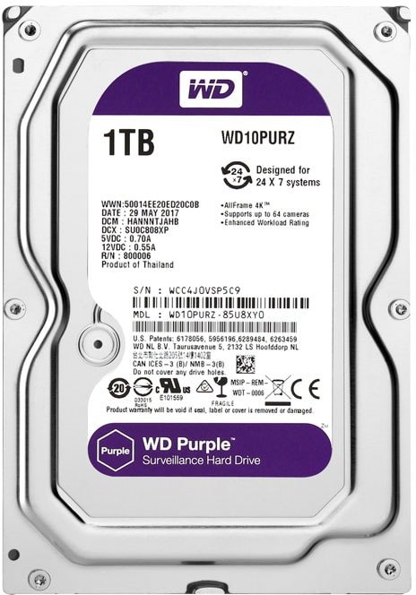 

Жесткий диск WD Purple 1TB [WD10PURZ]