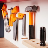 Верстак-стол игрушечный UC Mebel Мастерская (красный/синий)