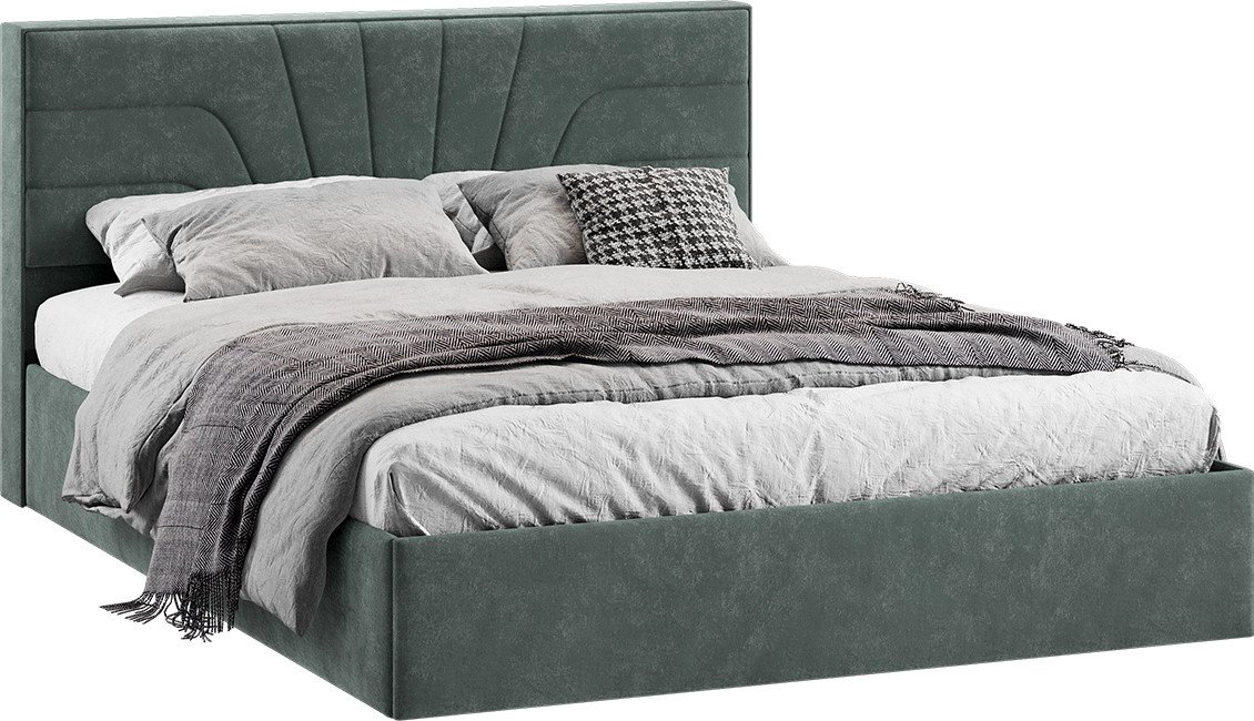 

Кровать Трия Пандора с ПМ и заглушиной 160x200 Тип 1 (велюр Brut Forest 09)