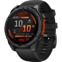 Умные часы Garmin Fenix 8 47мм (серый, черный силиконовый ремешок)