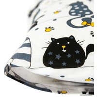 1.5-спальный комплект постельного белья Amarobaby Time to Sleep Котики AMARO-3403-KB (белый/синий)