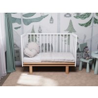 Классическая детская кроватка Incanto PAPI с автоспинкой и маятником KR-0176/60 (белый/бук)
