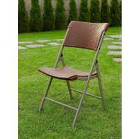 Стул Calviano Складной пластиковый ротанг (коричневый)