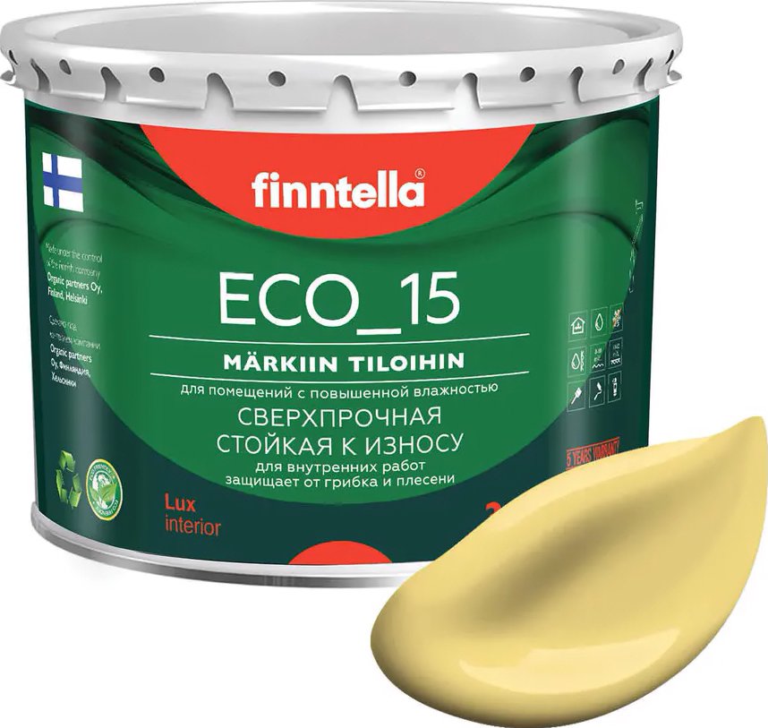 

Краска Finntella Eco 15 Maissi F-10-1-3-FL114 2.7 л (светло-желтый)