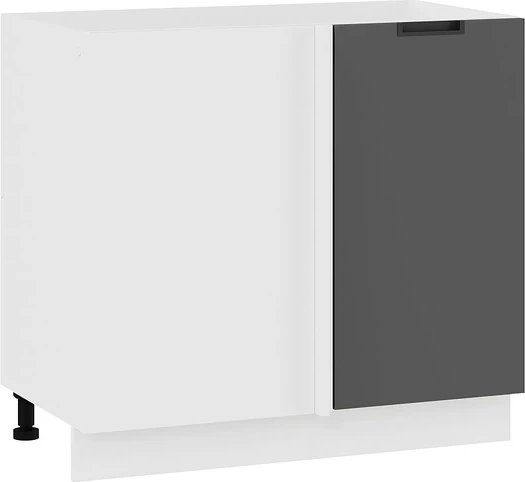 

Шкаф навесной Трия Гренада 1Н9У угловой с одной дверью (белый/холст вулкан)