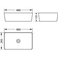 Умывальник Lauter 21674A + клапан 21190G + сифон 21635G (золото)