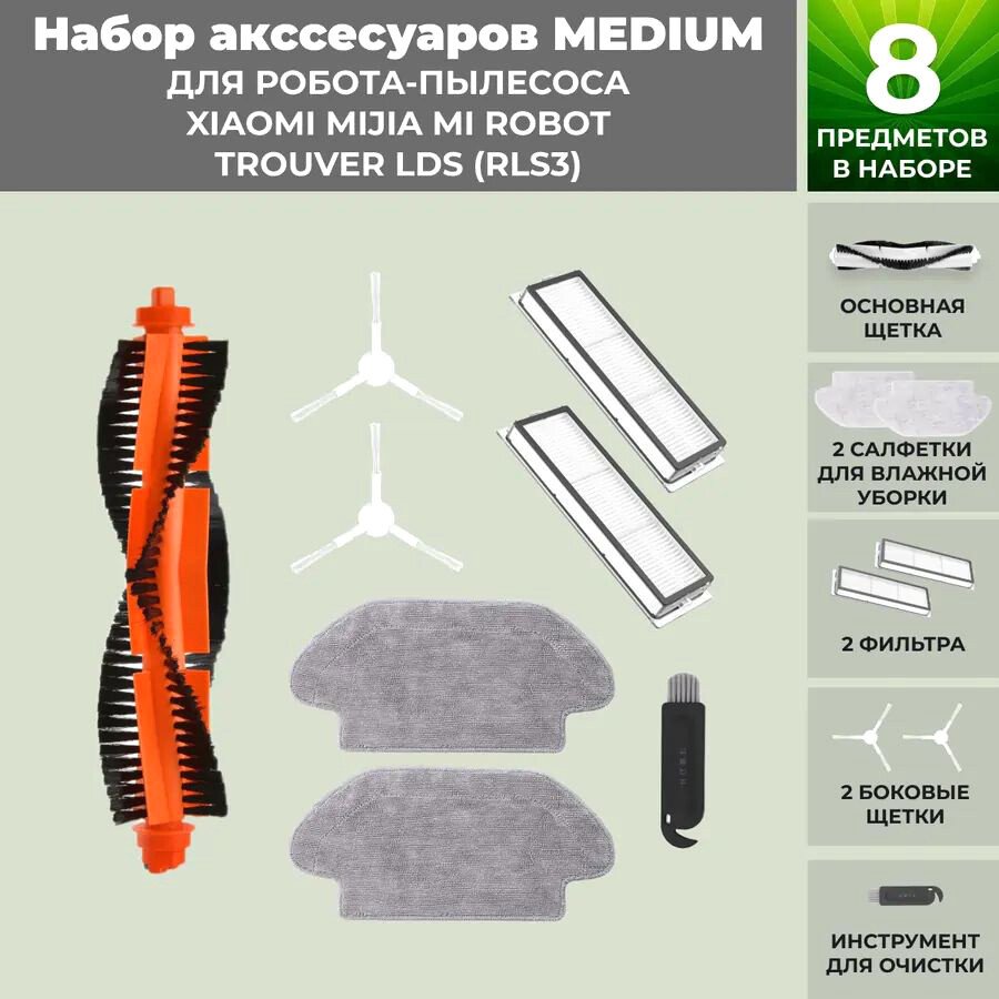 

Набор аксессуаров USBTOP для Trouver LDS (RLS3) (белые боковые щетки) 558762