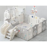 Игровой манеж UNIX kids SUPREME Space 200x240 Grey с качелями