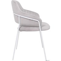 Стул с подлокотниками Алвест AV 448 (светло-серый бархат H-09/белый)