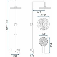 Душевая система  Rea Rebel REA-P2416