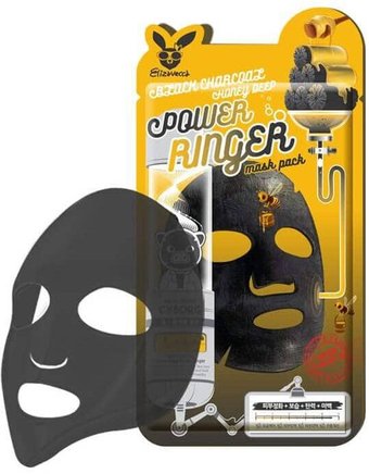  Elizavecca Набор тканевых масок Black Charcoal Honey Deep PowerRinger 10 шт