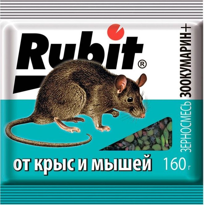 

Средство от вредителей Rubit Зоокумарин+ 160г (зерносмесь)