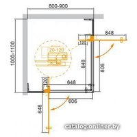 Душевой уголок Cezares SLIDER-AH-2-80/90-100/110-C-Cr